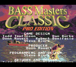 Bass Masters Classic Pro Edition title screen for Sega Genesis